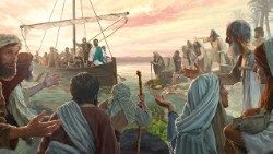Gesù predica dalla barca di Pietro