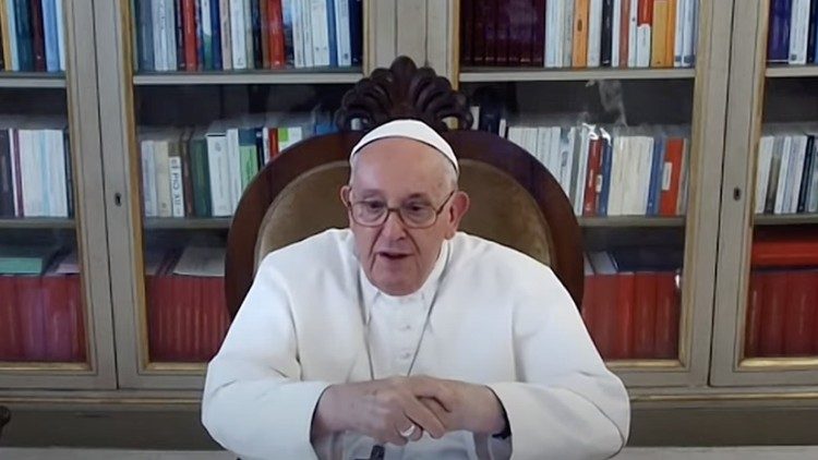 Papst Franziskus bei der Zoom-Sitzung