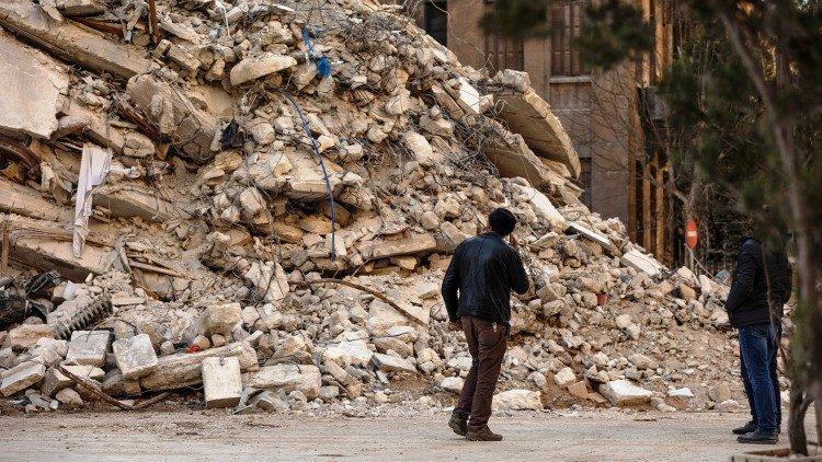 Vom Erdbeben zerstörte Wohngebäude in Aleppo. © Hope Center/Kirche in Not