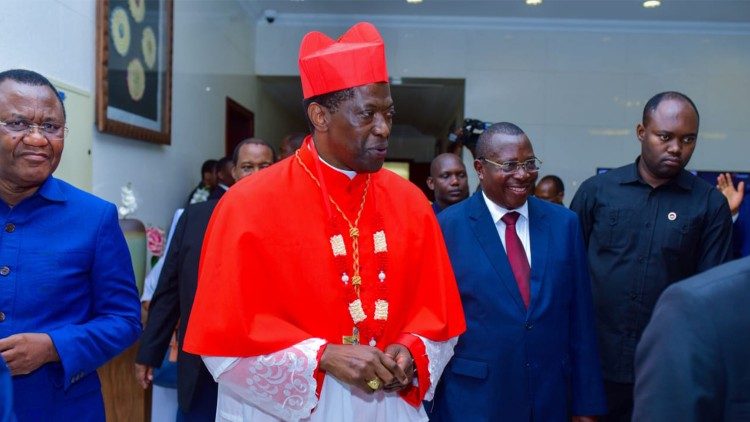 Drt. Philip Isdor Mpango aliwaongoza watanzania katika mapokezi ya Kardinali