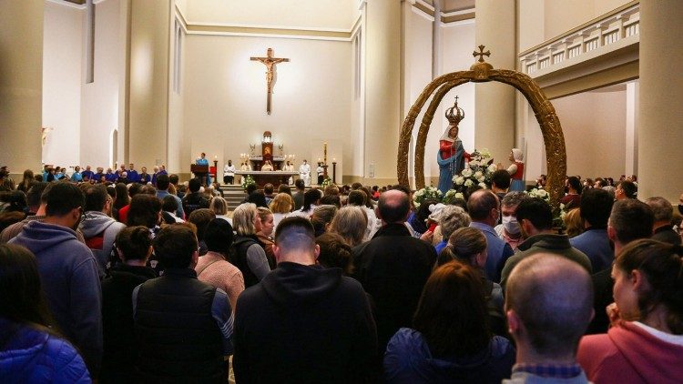 Missa durante a Romaria de Caravaggio em 2023