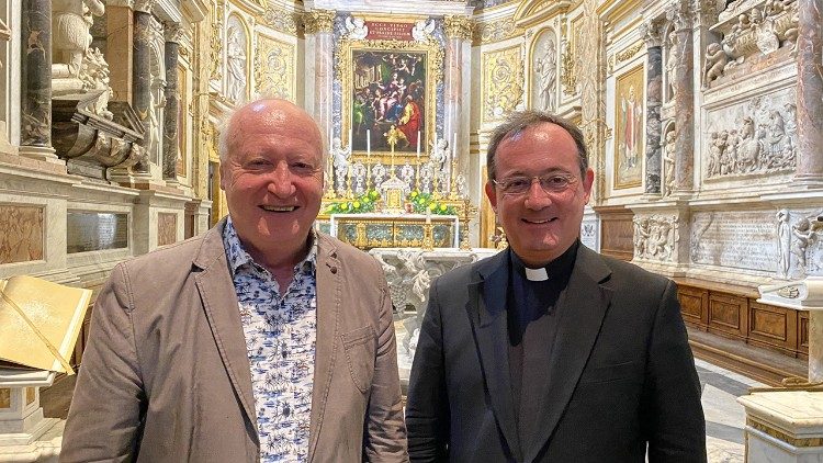 Rektor des Päpstlichen Instituts Santa Maria dell'Anima begrüßt Karl- Heinz Liebl