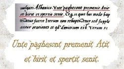 'Formula e Pagëzimit'  shkruar nga Imzot Pal Engjëlli më 8 nëntor 1462