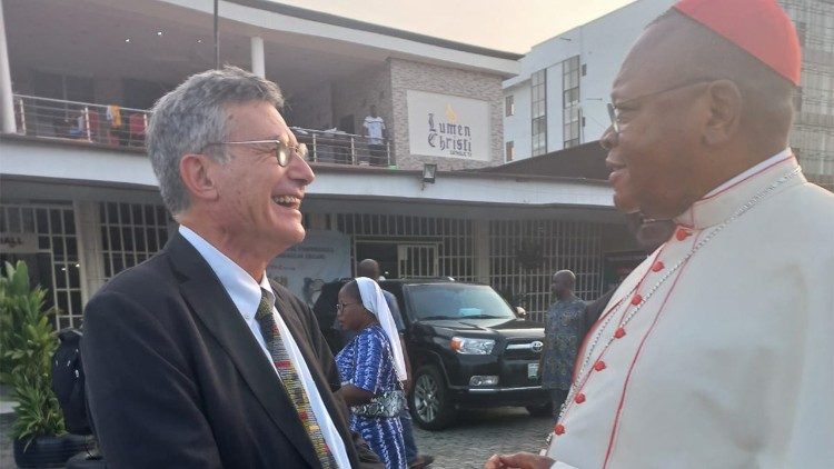 Paolo Ruffini with Cardinal Fridolin Ambongo