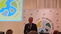 Der deutsche Botschafter in Italien, Hans-Dieter Lucas, am Montag (27.11) bei der Veranstaltungsreihe „Rome Climate talks" in der Villa Almone in Rom