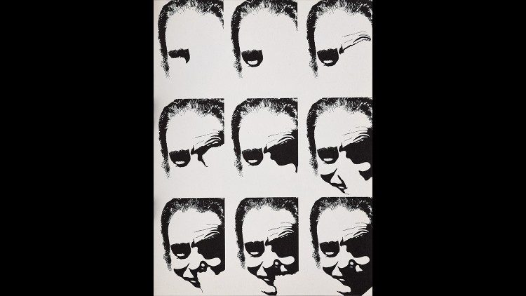Carlo Gajani, Italo Calvino in Ritratto - Identità - Maschera, 1976, Bologna, Fondazione Carlo Gajani