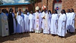 Quelques sœurs dominicaines missionnaires d'Afrique lors du jour de leur profession. 