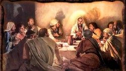 Cristo risorto con i suoi discepoli