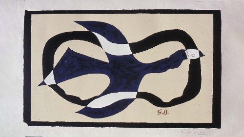 Georges Braque, Bird crossing a cloud (Birds XI; Dove) (Oiseau traversant un nuage; Oiseaux XI; Colombe), 1957, Vatican Museums, Collection of Modern and Conteporary Art