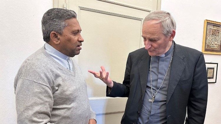 Fr Rohan Silva and Cardinal Matteo Zuppi