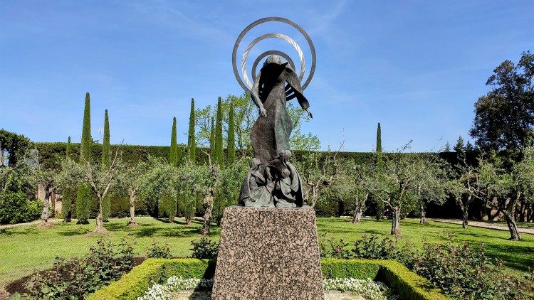 A statue of Mary in the Vatican Gardens