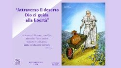 Il poster realizzato per il Messaggio del Papa per la Quaresima 2024, con l'illustrazione dell'artista Mauro Pallotta (Maupal) 