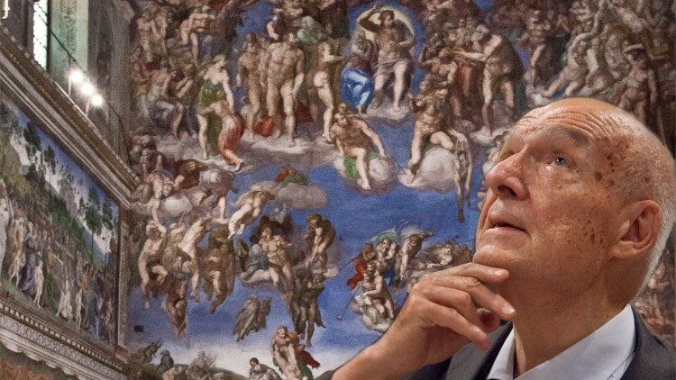 Antonio Paolucci in the Sistine Chapel
