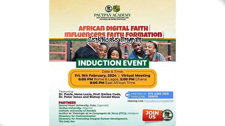 Affiche du lancement du semestre de formation en  ligne pour les jeunes africains influenceurs de la foi