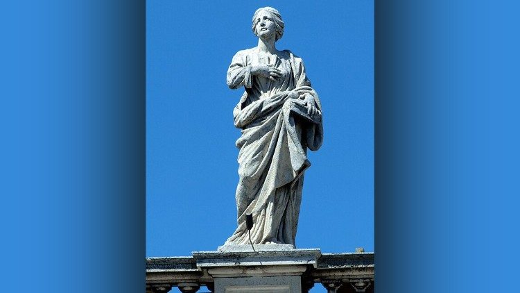 Św. Makryna na kolumnadzie Placu św. Piotra (Wikimedia commons)