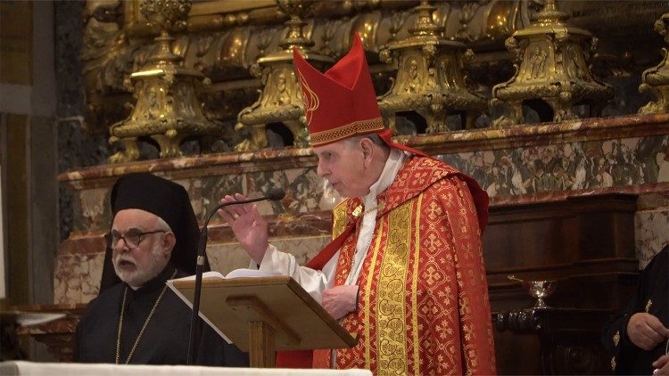 Cardinal Koch, centre, with Bishop Antonios Aziz Mina