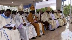Les évêques guinéens avec le nonce apostolique en Guinée et au Mali et des prêtres