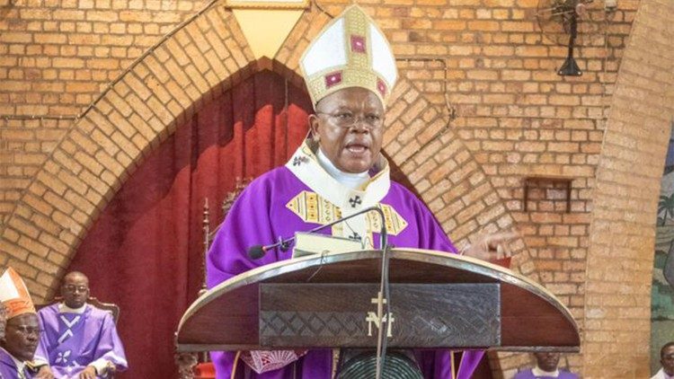 Le cardinal Fridolin Ambongo, archevêque de Kinshasa, en RD Congo