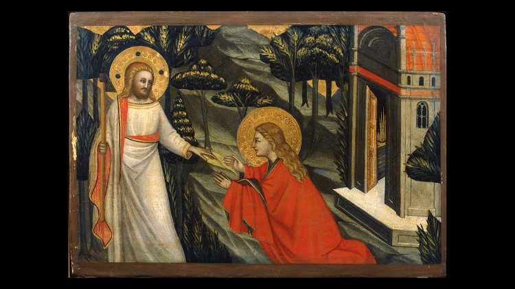 切尼·迪·方济各(Cenni di Francesco)的作品；圣玛利亚玛达肋纳的故事，“你别拉住我不放”；金箔蛋彩画；1370-1375年