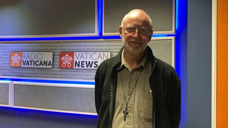 Fr. Lohre in the studios of Vatican Radio