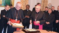 Le cardinal Parolin le 17 janvier à l'Académie pontificale ecclésiastique.