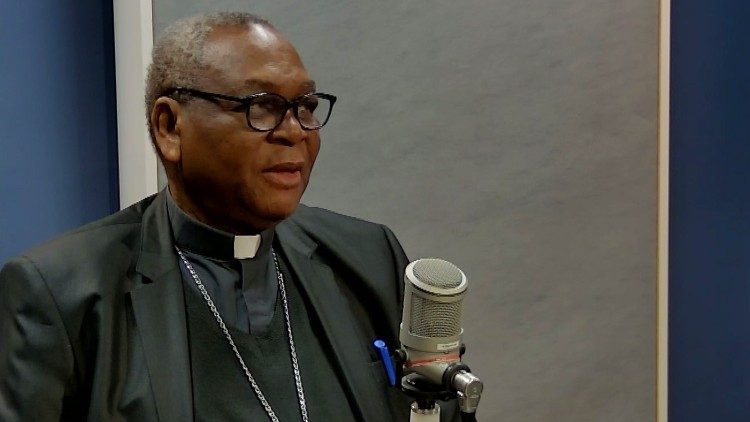 Cardinal Onaiyekan during his interview in the studio at Vatican Radio