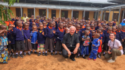 Bishop Claudio Giuliodori with children in Dodoma