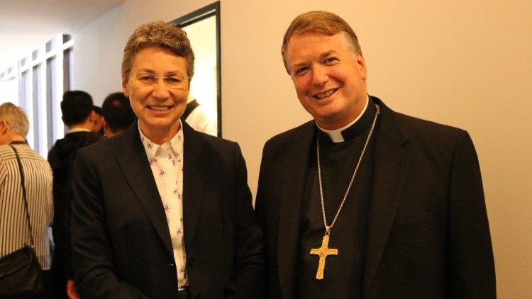 Sr. M. Isabelle Naumann with Archbishop Anthony Colin Fisher, O.P., metropolitan of Sydney
