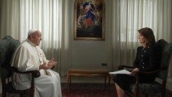 Pope Francis during the interview with CBS
