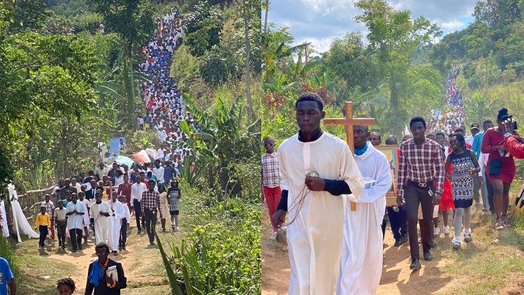Una processione nel territorio della parrocchia