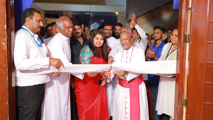 Archbishop Peter Machado inaugurates the live display