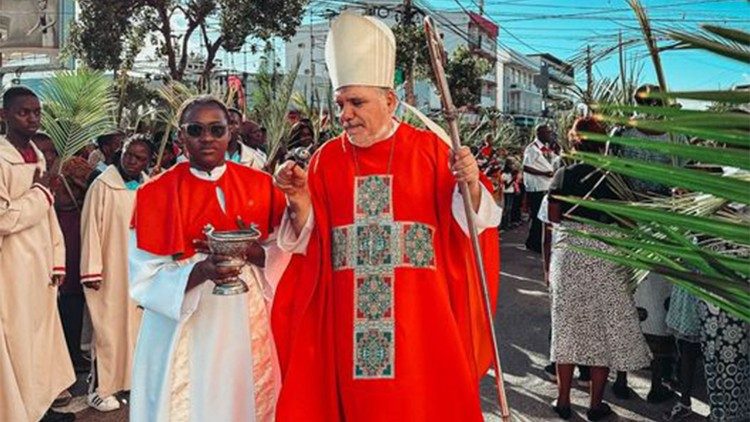 Dom Diamantino Antunes, Bispo de Tete (Moçambique), no Domingo de Ramos