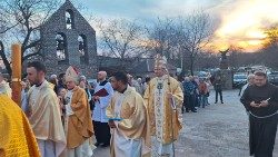 The Easter vigil with Visvaldas Kulbokas in Zaporizhzhia 