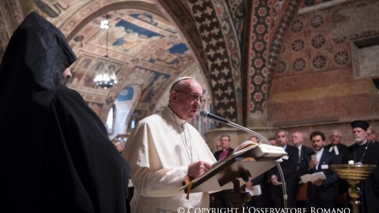 El Papa en Asís durante la Jornada Mundial de la Paz 2016. Foto de archivo