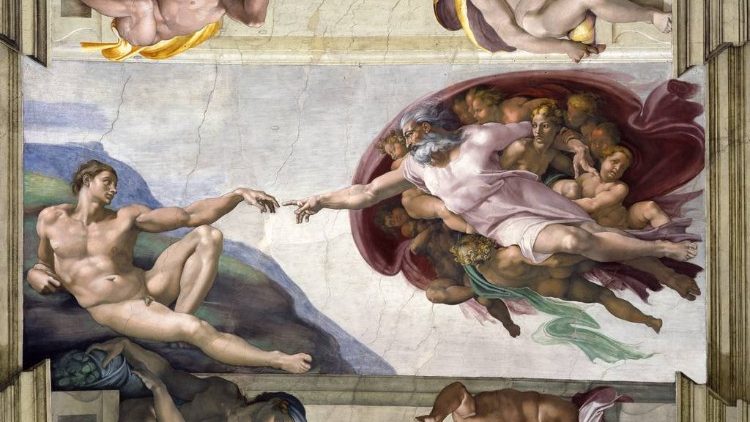 Ádám teremtése - A Sixtus-kápolna híres freskójelenete