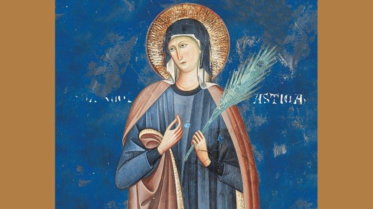 Sacro Speco - Subiaco, XIII sec. Shën Skolastika, virgjër, motra e Shën Benediktit  