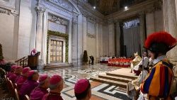 Papa Francisc la proclamare oficială a Jubileului din 2025 (Bazilica San Pietro, 9 mai 2024) 